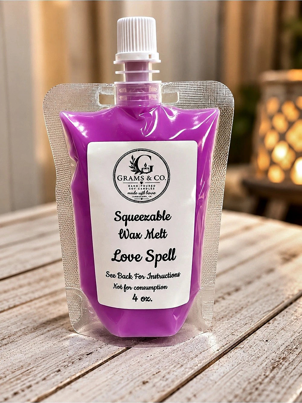 GRAMS & CO. Squeezable Wax Melt Love Spell. Pink